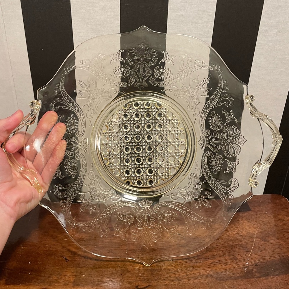 Vintage Depression Era Federal Glass Tray Serving Dish
